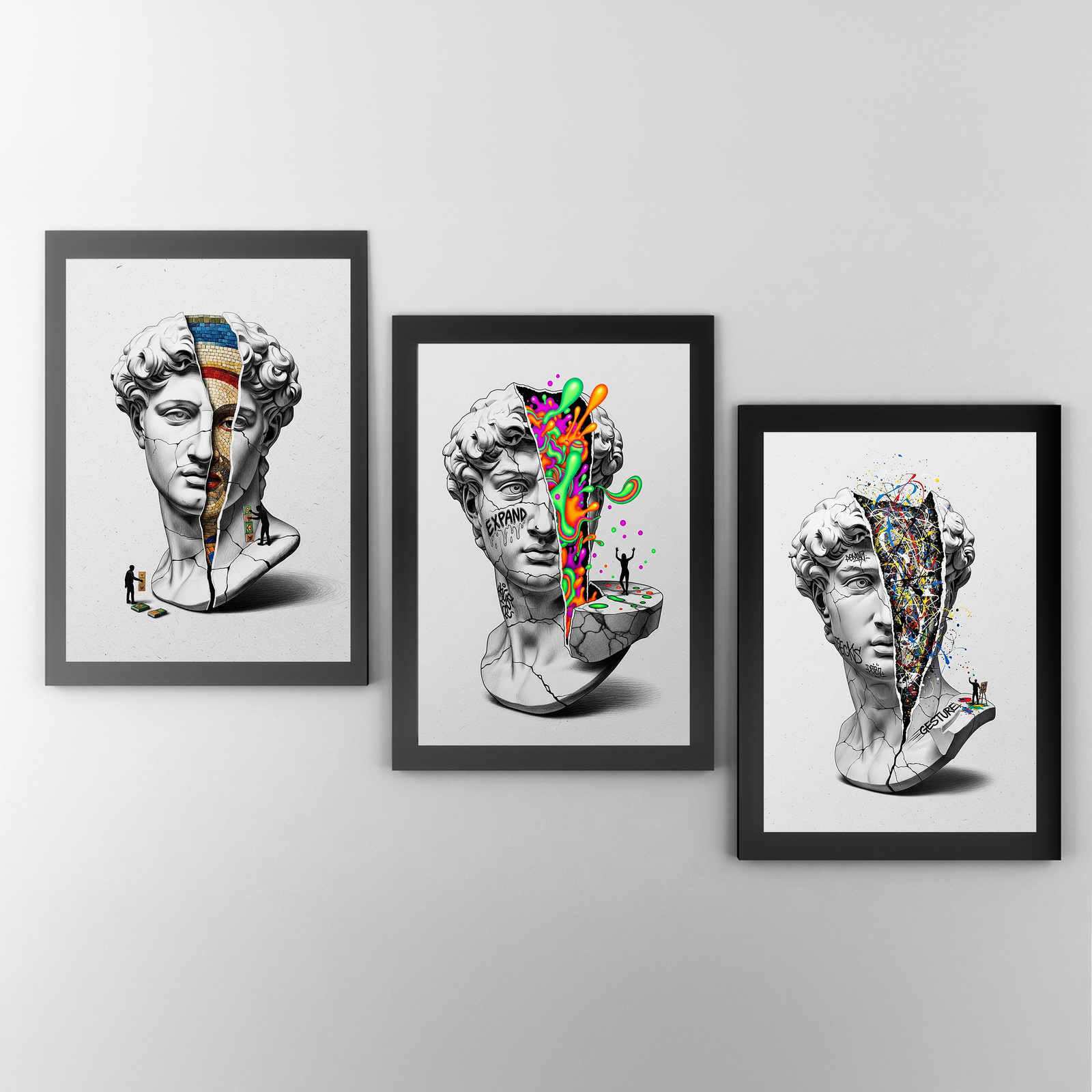 Expand Pop Art — Surreal David Bust Wall Art Print