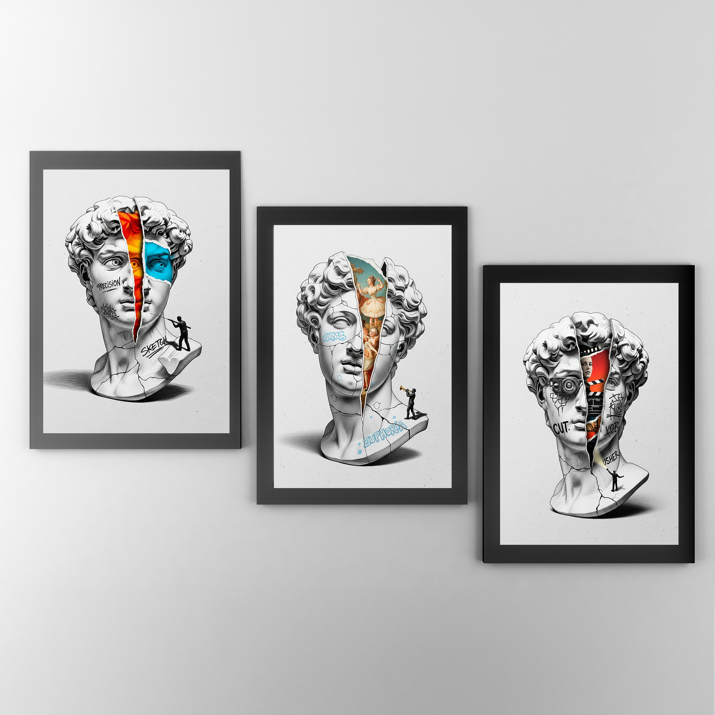 Euphoria Ballet — Surreal David Bust Wall Art Print