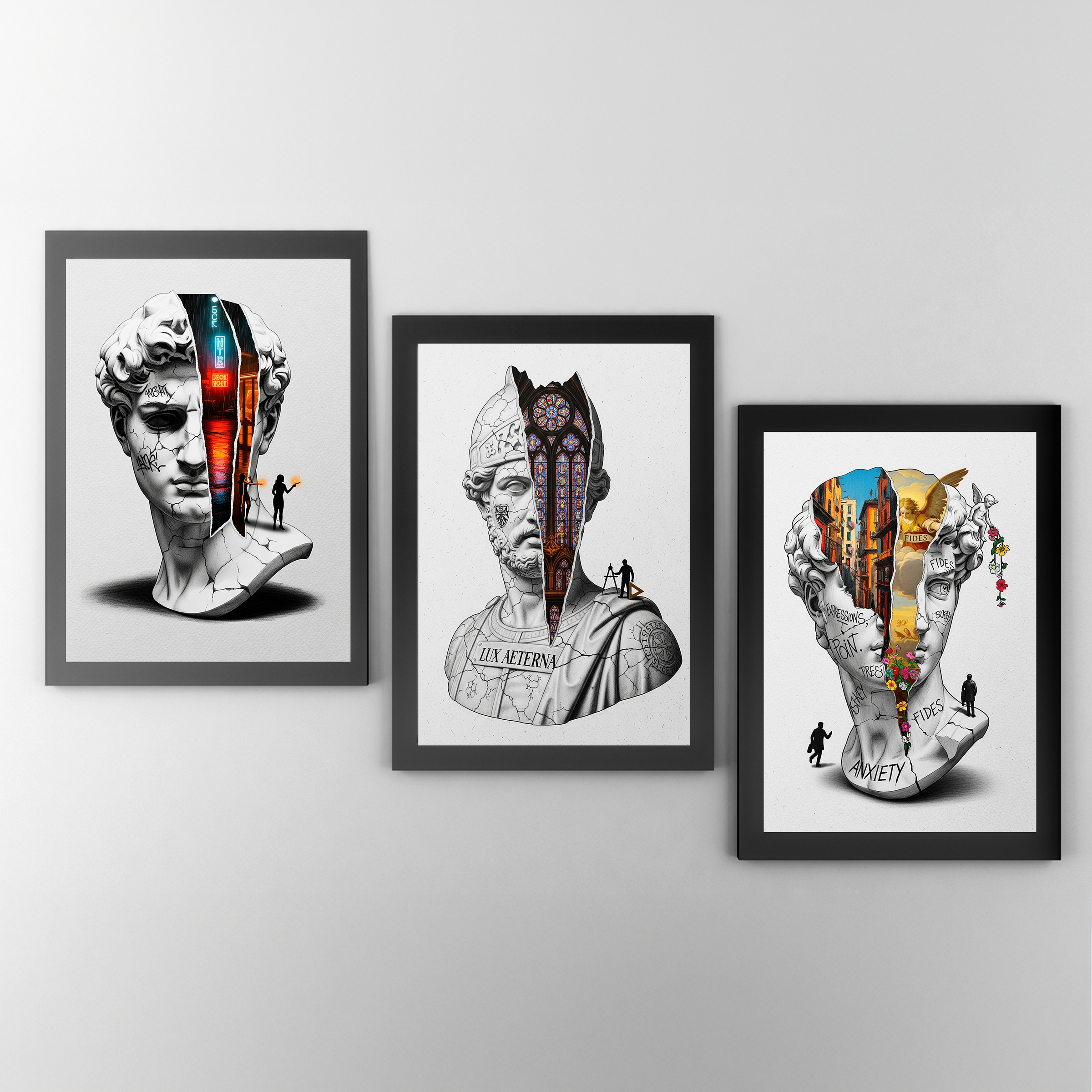 Lux Aeterna — Surreal Roman Bust Wall Art Print