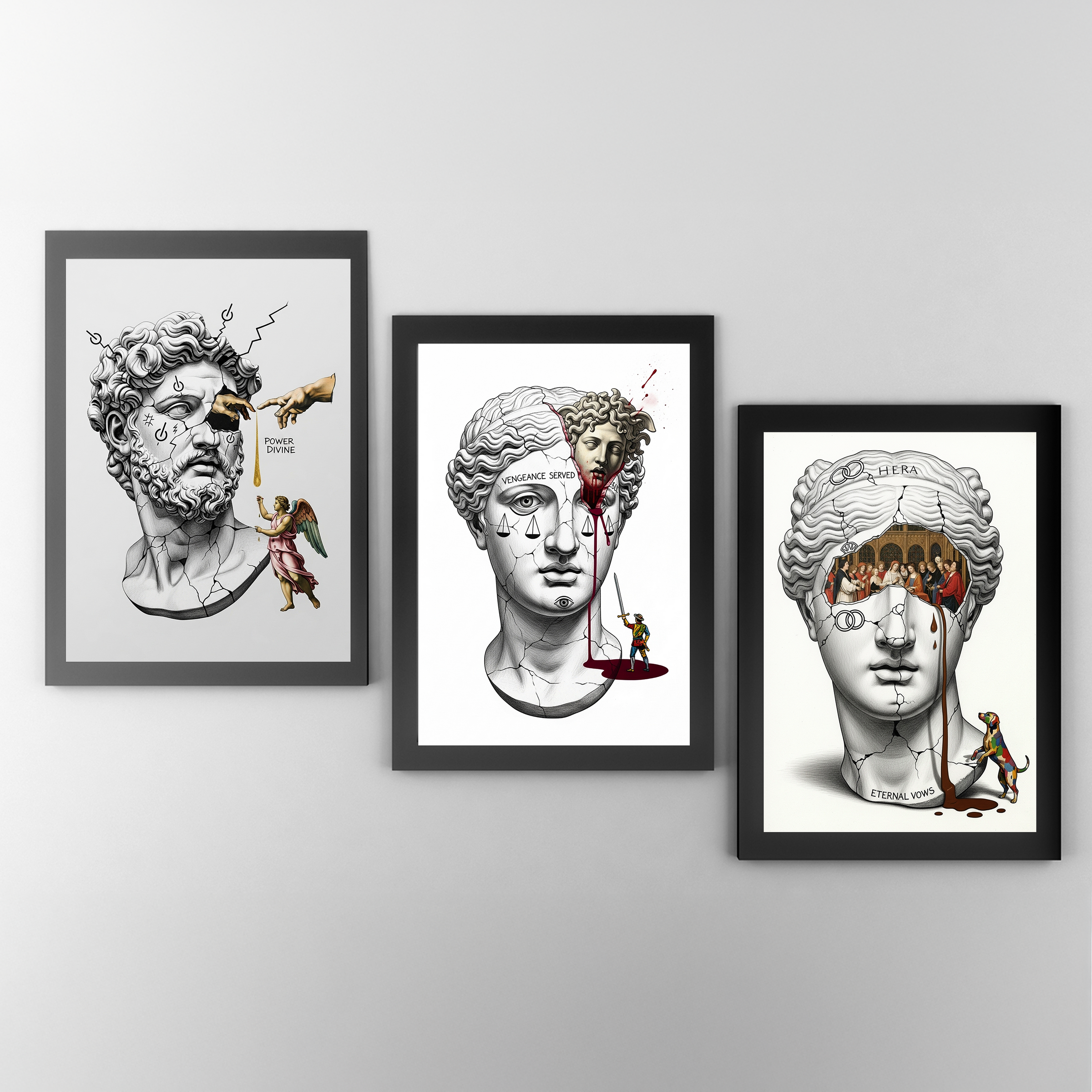 Vengeance Served Medusa — Surreal Greek Mythology Wall Art Print