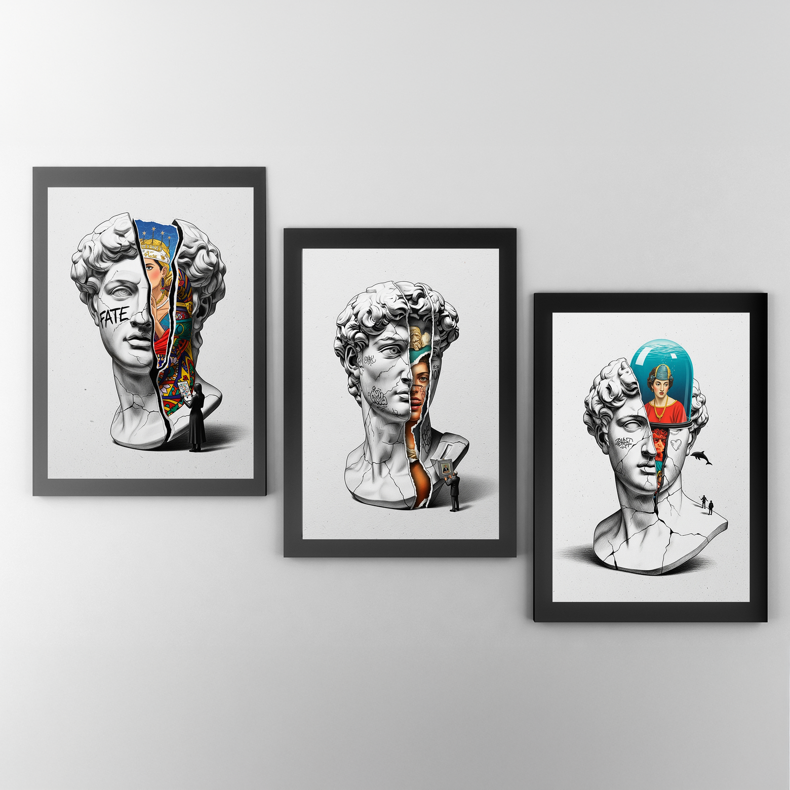 Layers — Surreal David Bust Wall Art Print