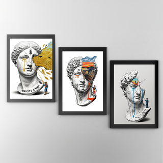 The Scream David — Surreal Renaissance Bust Wall Art Print