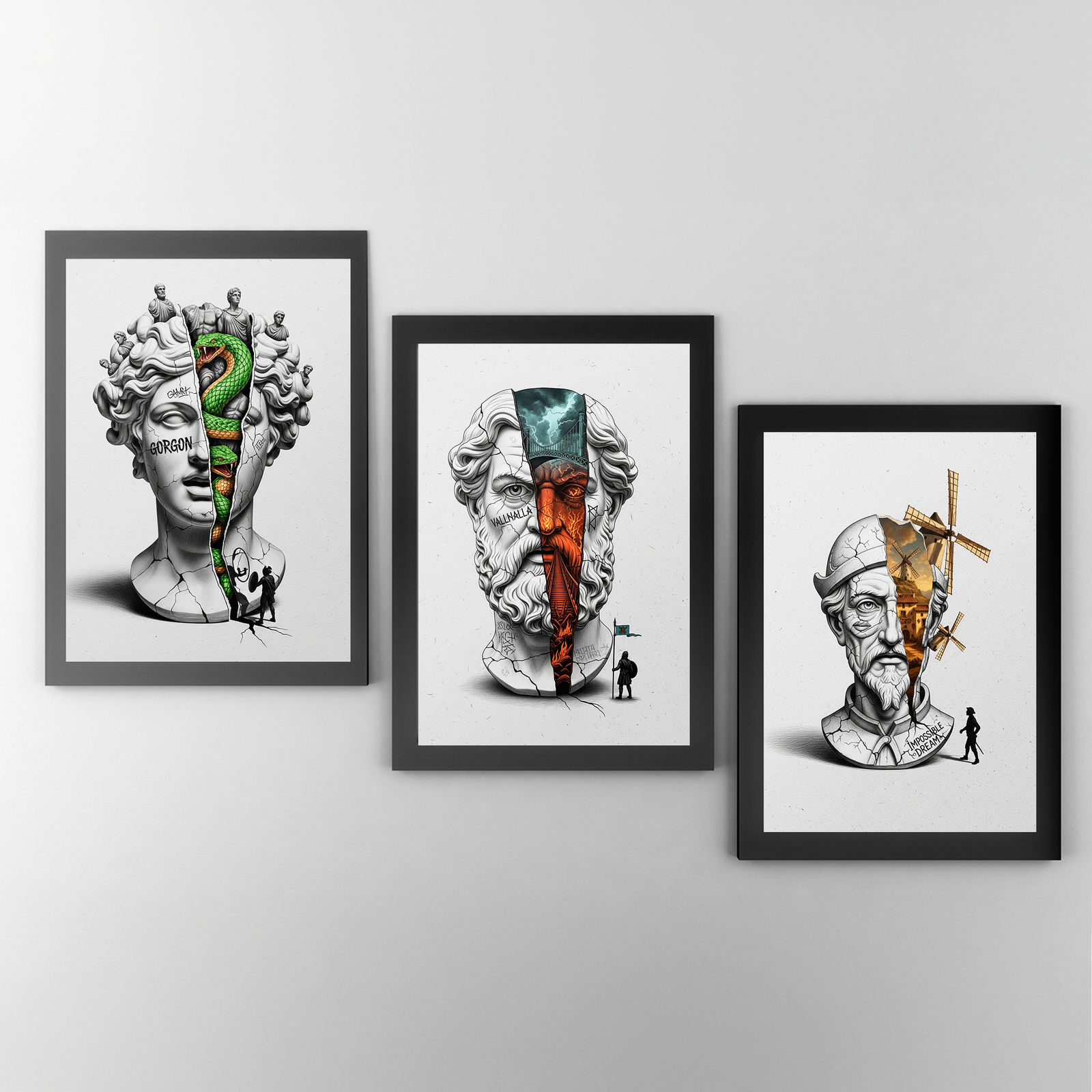 Valhalla Odin — Surreal Norse Mythology Wall Art Print
