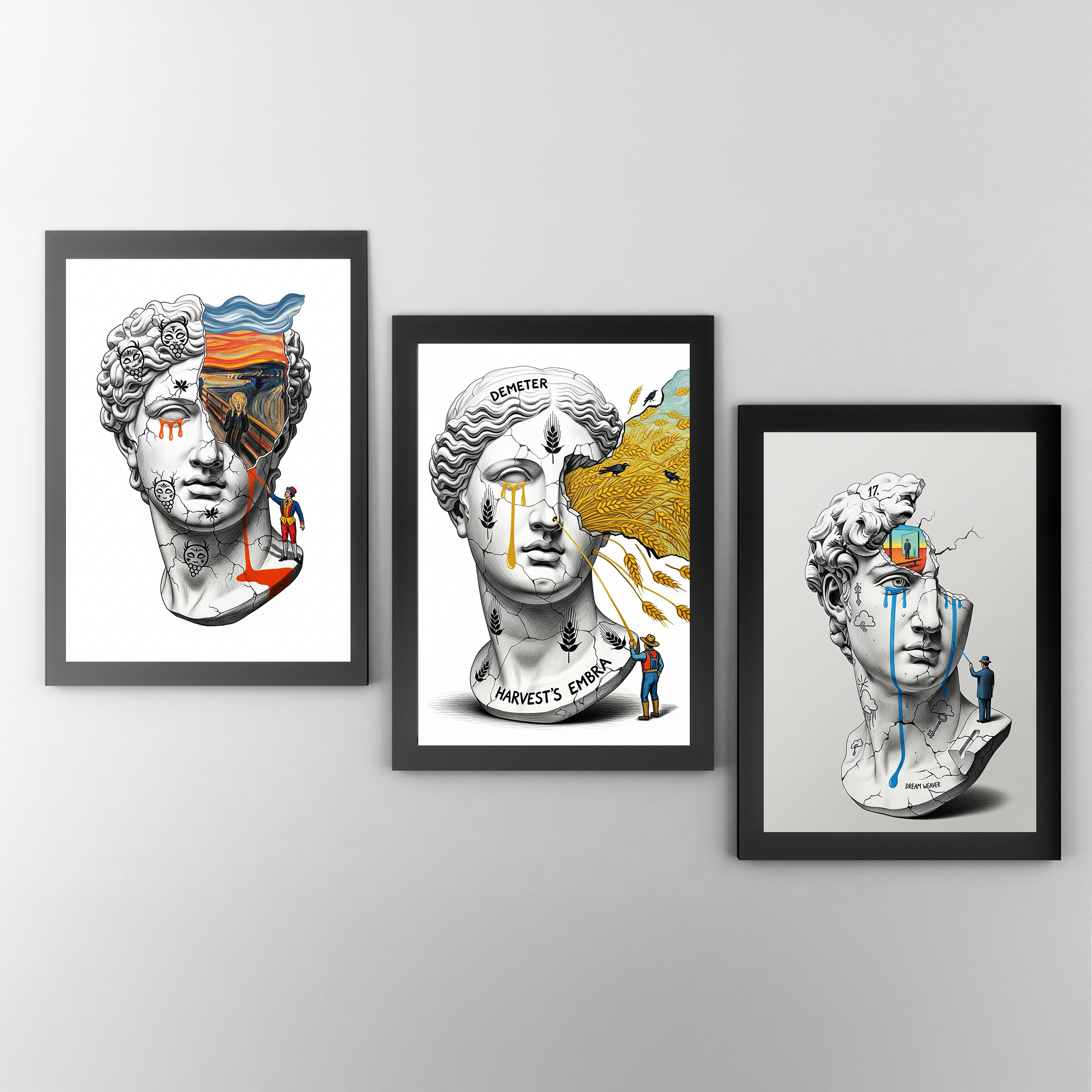 Harvest's Embrace — Surreal Demeter Bust Wall Art Print