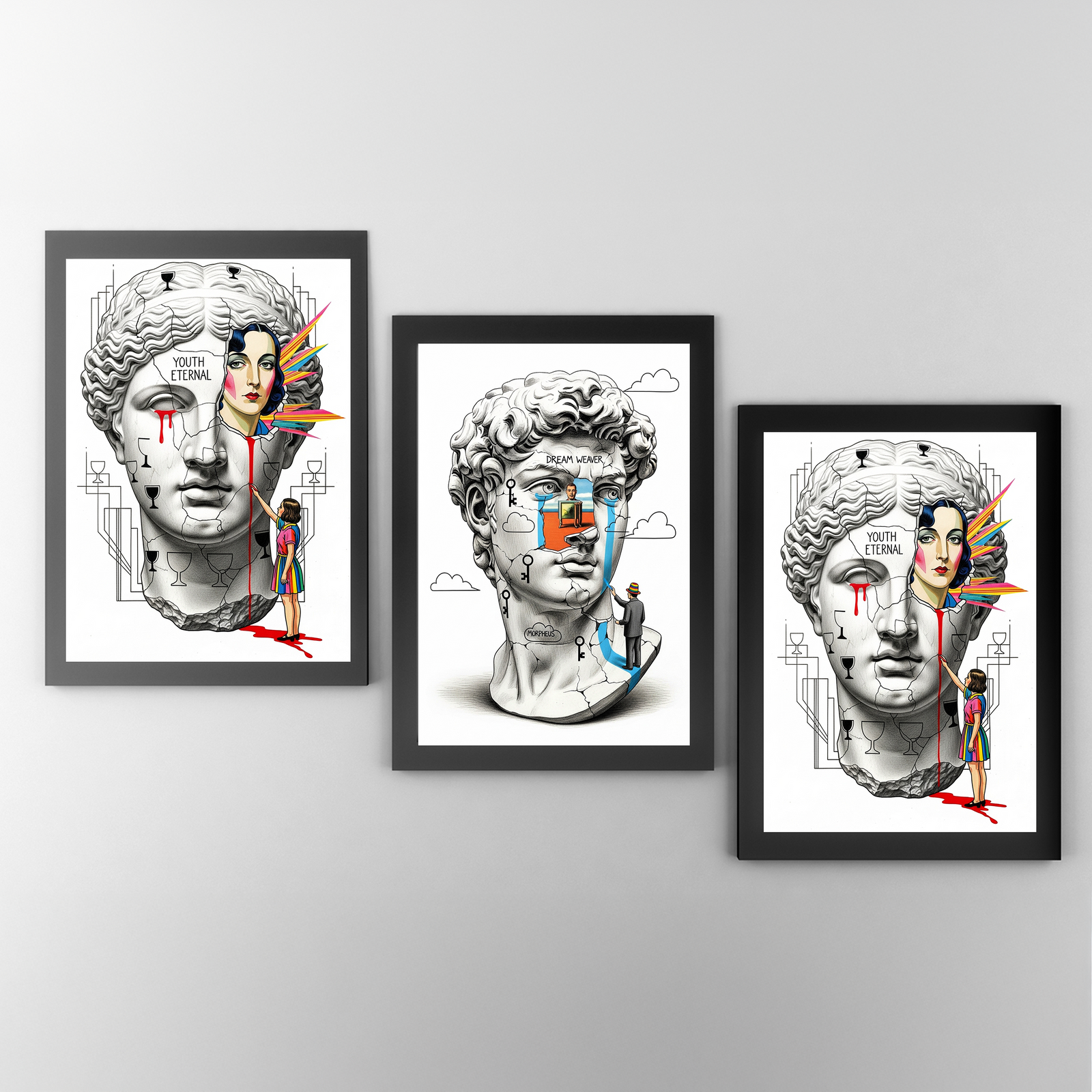 Dream Weaver Morpheus — Surreal David Bust Wall Art Print