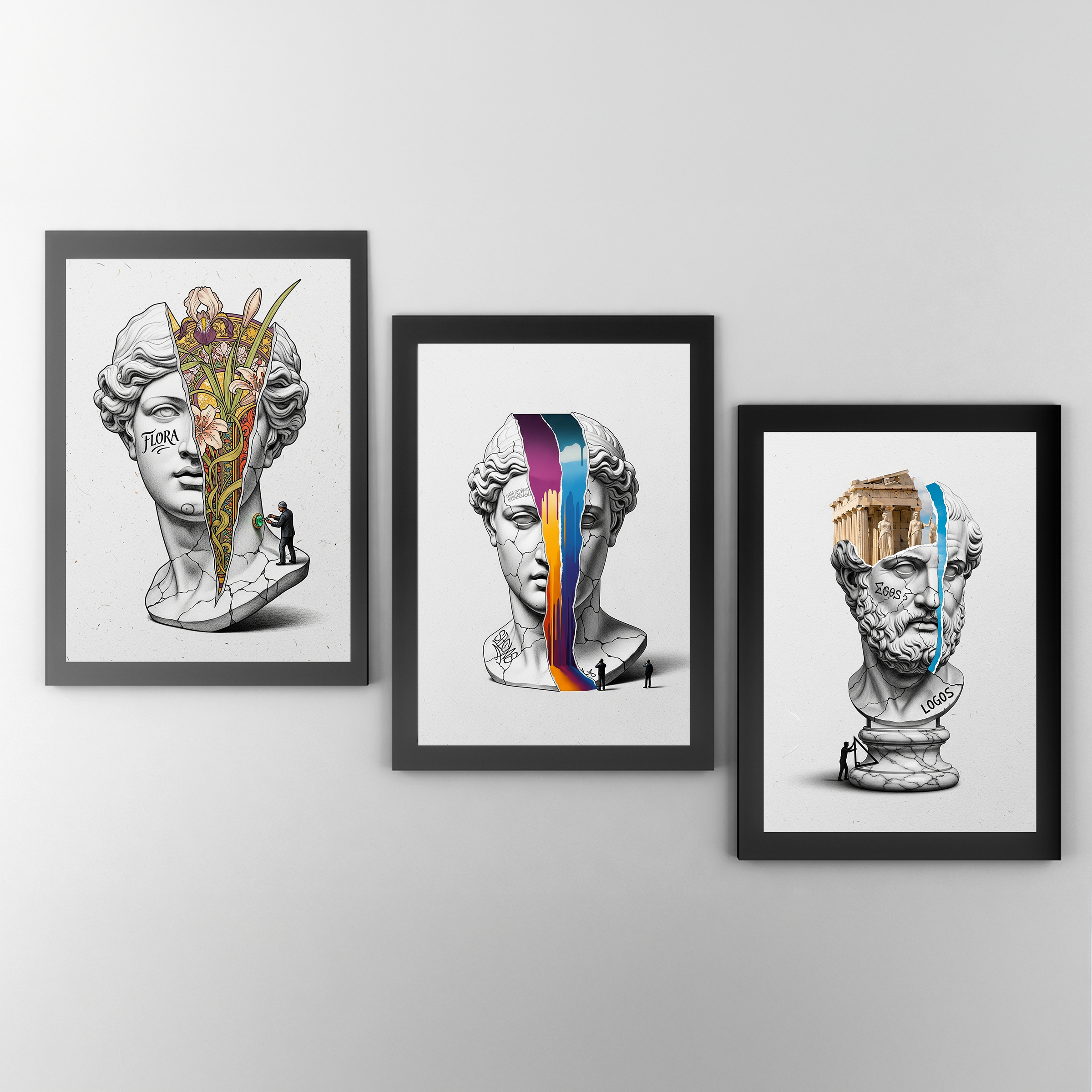 Silence — Surreal Venus Bust Wall Art Print
