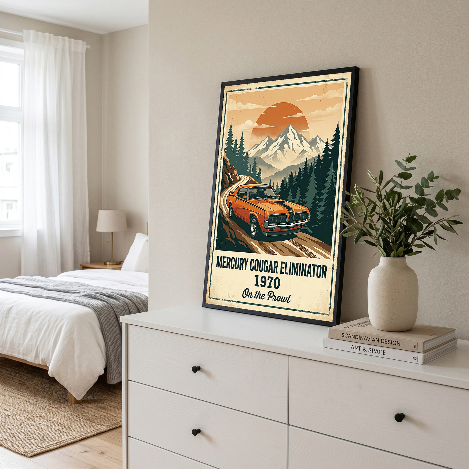 Mercury Cougar Eliminator 1970 Poster — Vintage Muscle Car Mountain Pine Print