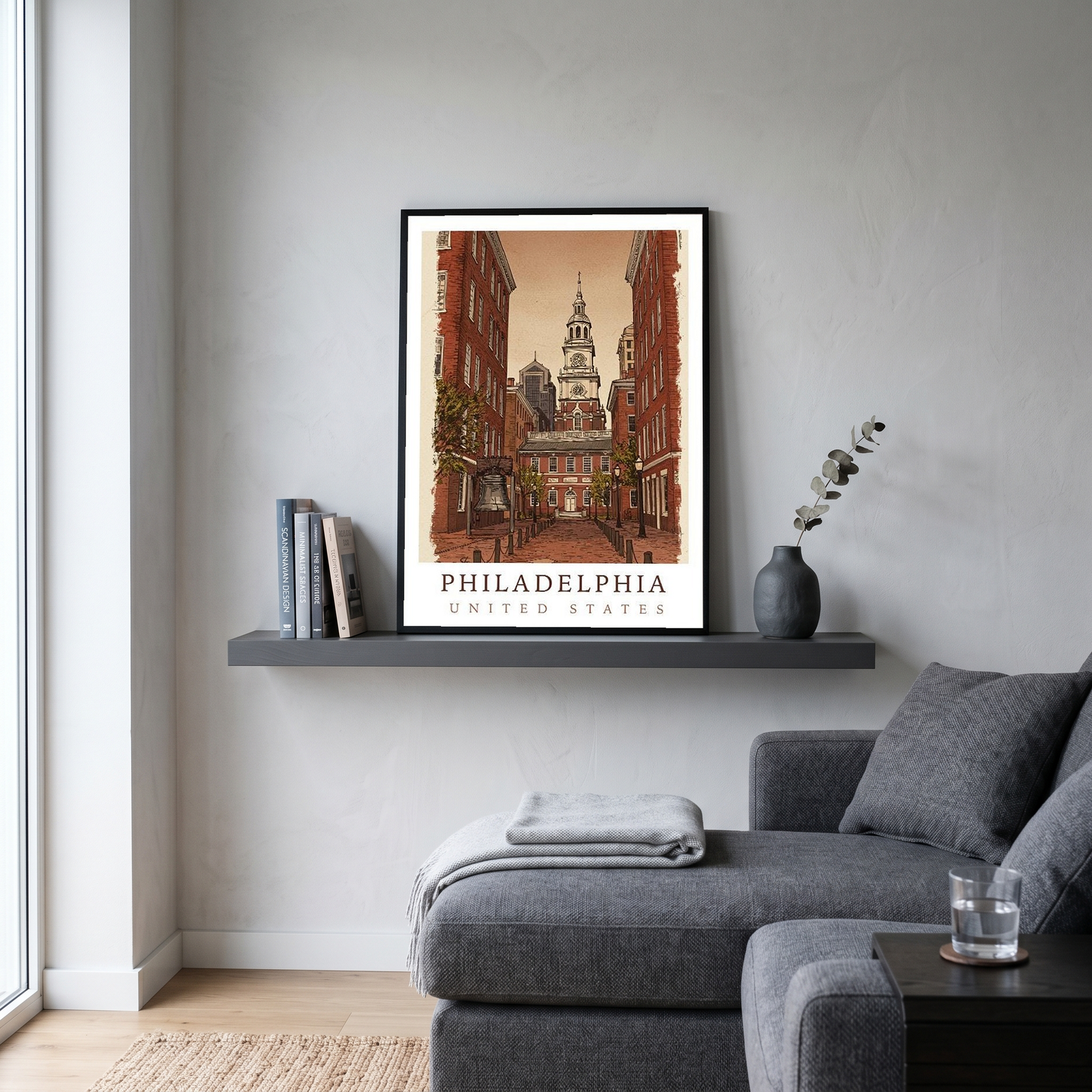 Philadelphia USA — Independence Hall Historic Wall Art Print
