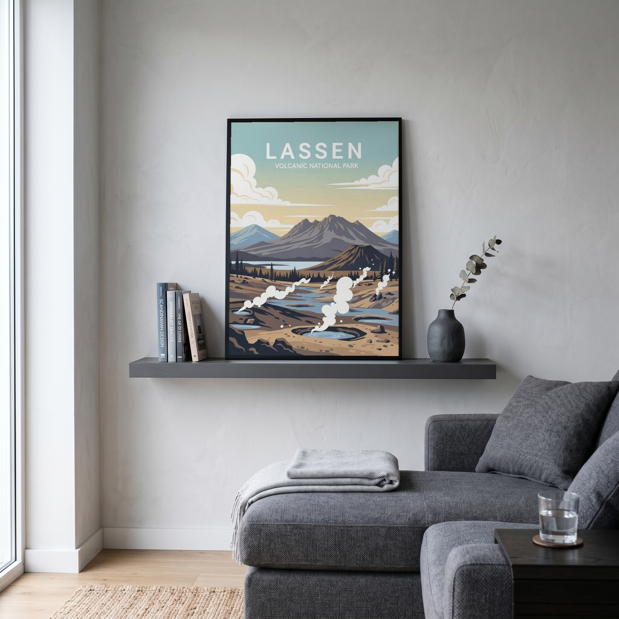 Lassen Volcanic National Park Poster — Vintage California Hydrothermal Print