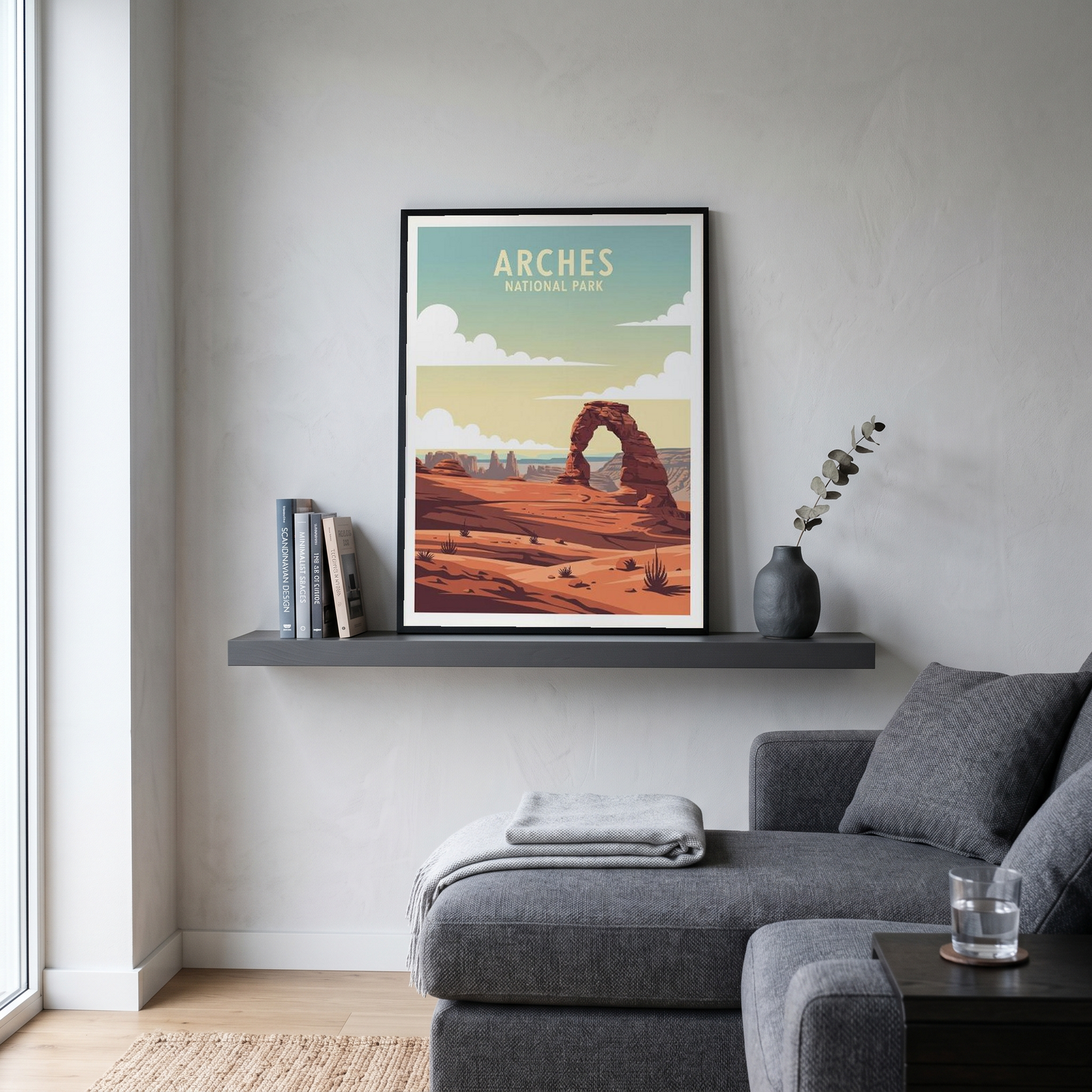 Arches National Park Poster — Vintage Delicate Arch Utah Desert Print