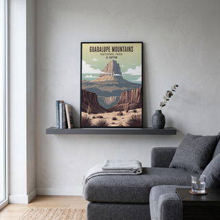Guadalupe Mountains National Park Poster — Vintage El Capitan Texas Print