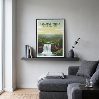 Cuyahoga Valley National Park Poster — Vintage Ohio Brandywine Falls Print