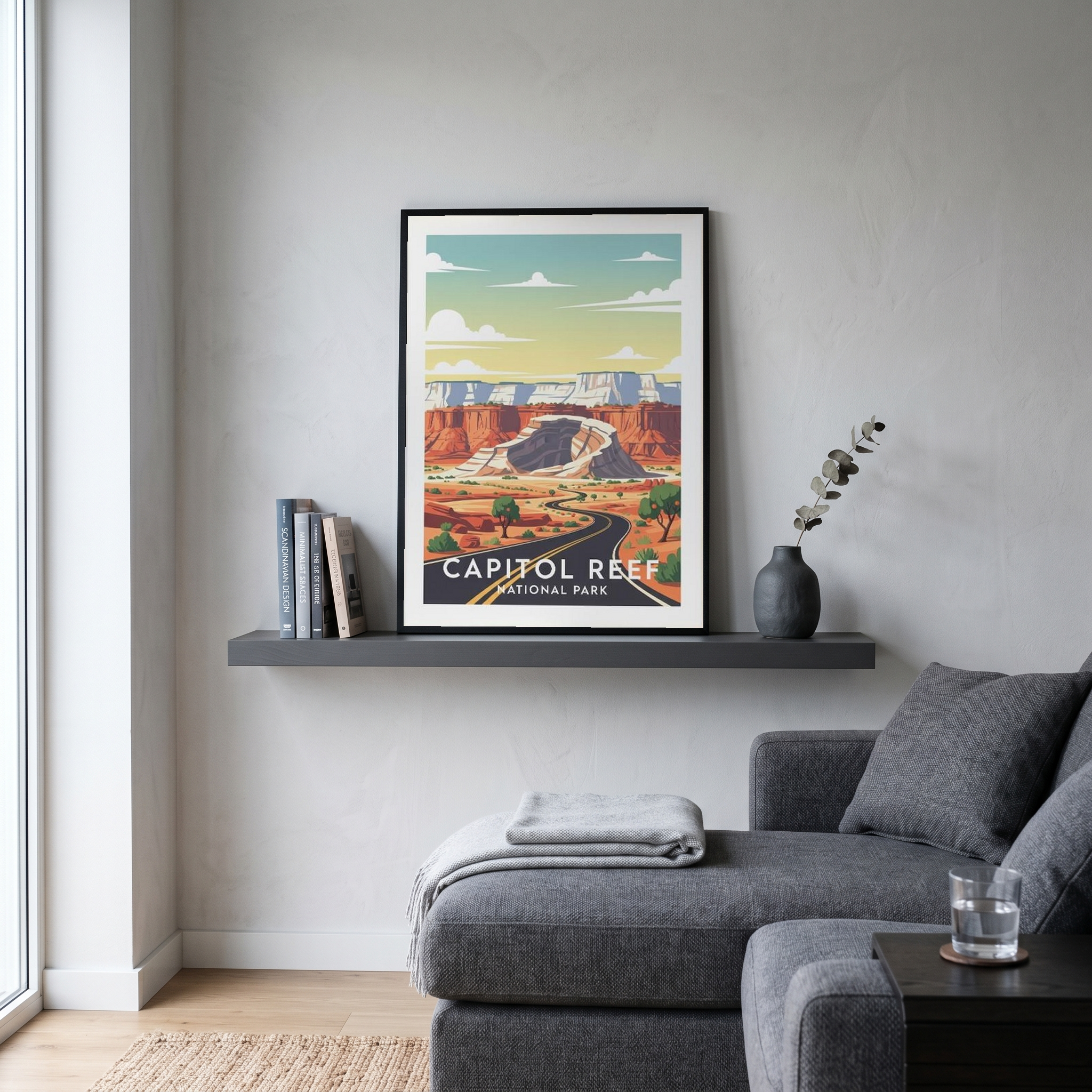 Capitol Reef National Park Poster — Vintage Utah Waterpocket Fold Print