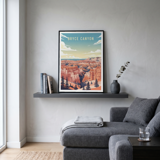 Bryce Canyon National Park Poster — Vintage Utah Hoodoo Sunrise Print