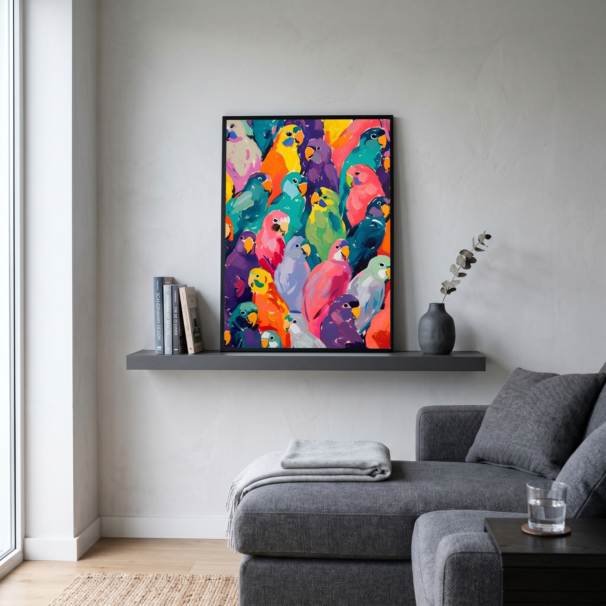 Pop Art Parrot Print — Vibrant Tropical Bird Wall Decor Poster