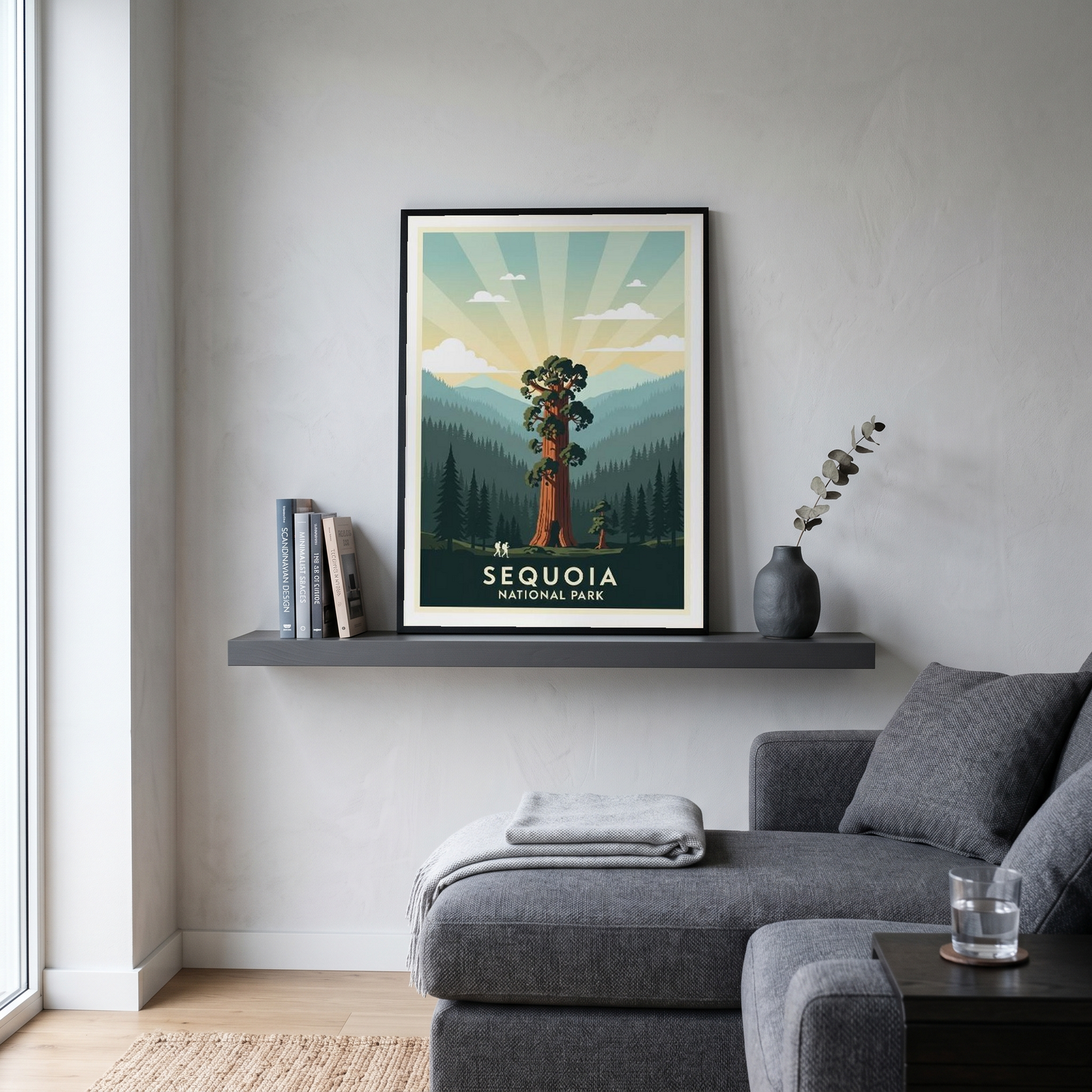 Sequoia National Park Poster — Vintage California General Sherman Tree Print