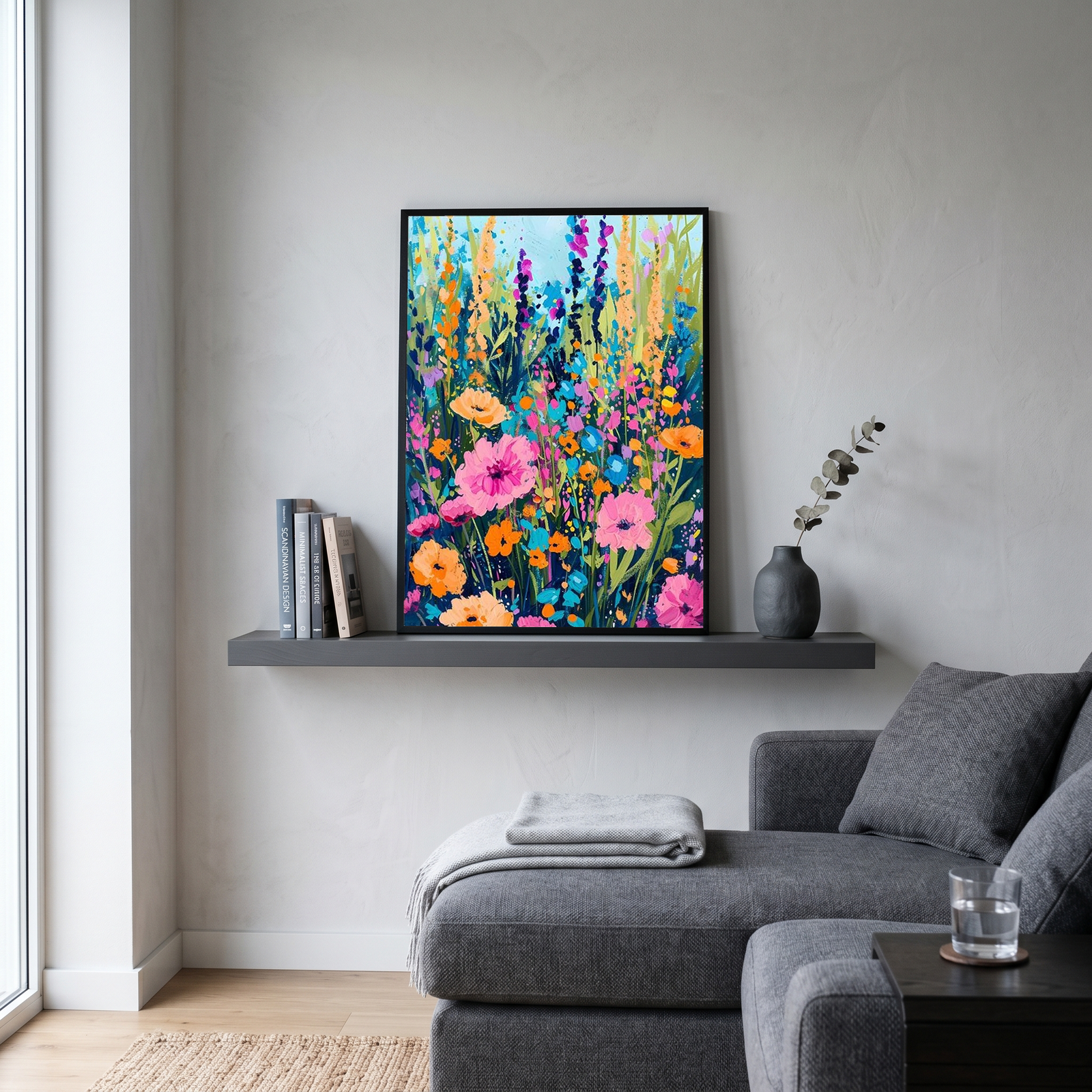 Abstract Flower Field Print — Vibrant Botanical Painterly Wall Art