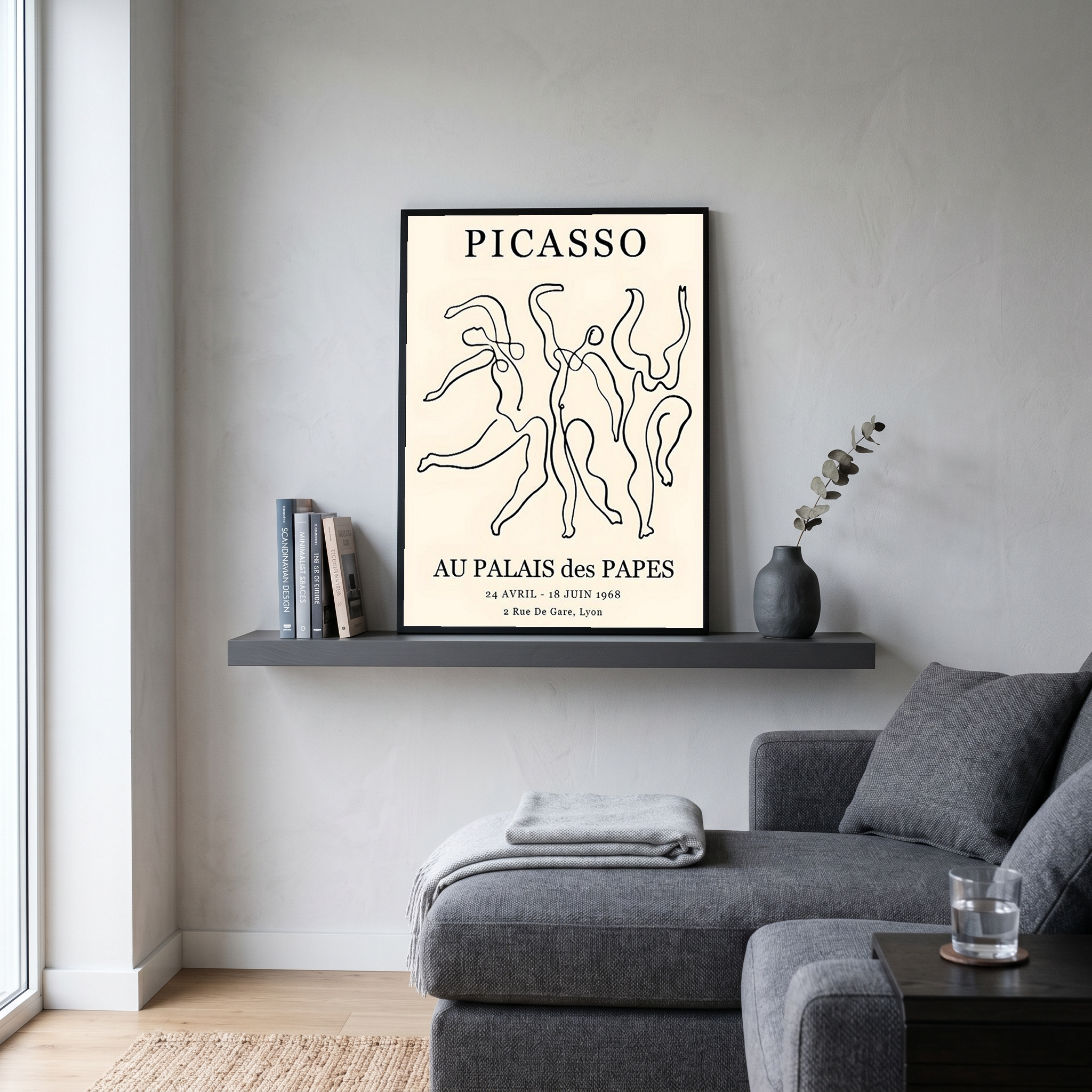 Picasso Au Palais des Papes 1968 Exhibition Poster Vintage Line Art Print