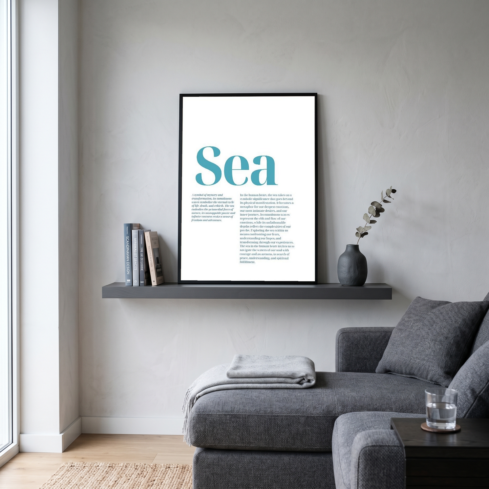 Sea Typography Poster — Ocean Meditation Quote Wall Art