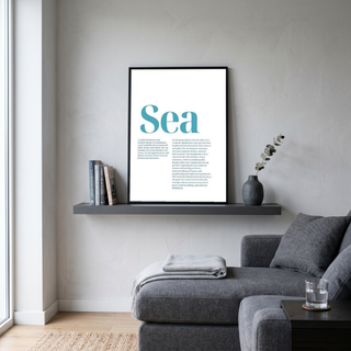 Sea Typography Poster — Ocean Meditation Quote Wall Art