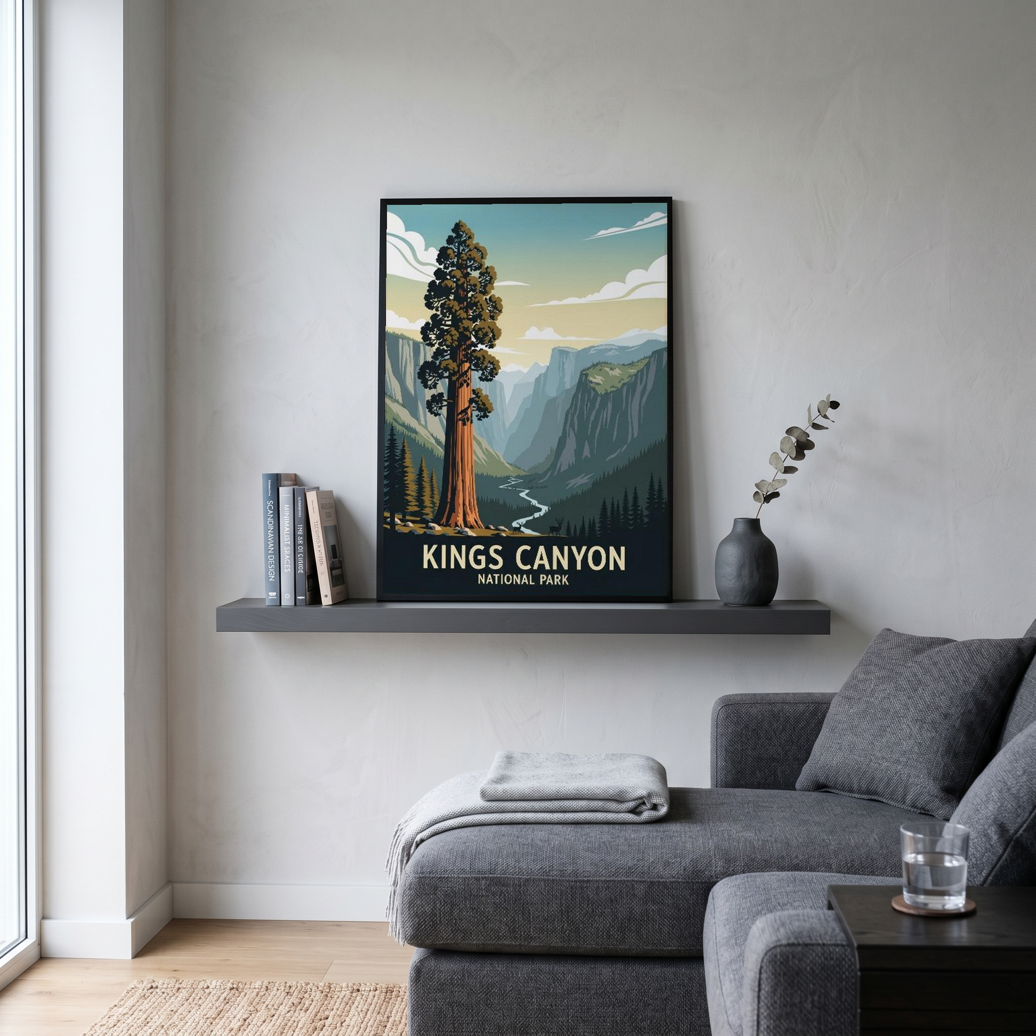 Kings Canyon National Park Poster — Vintage California Giant Sequoia Print