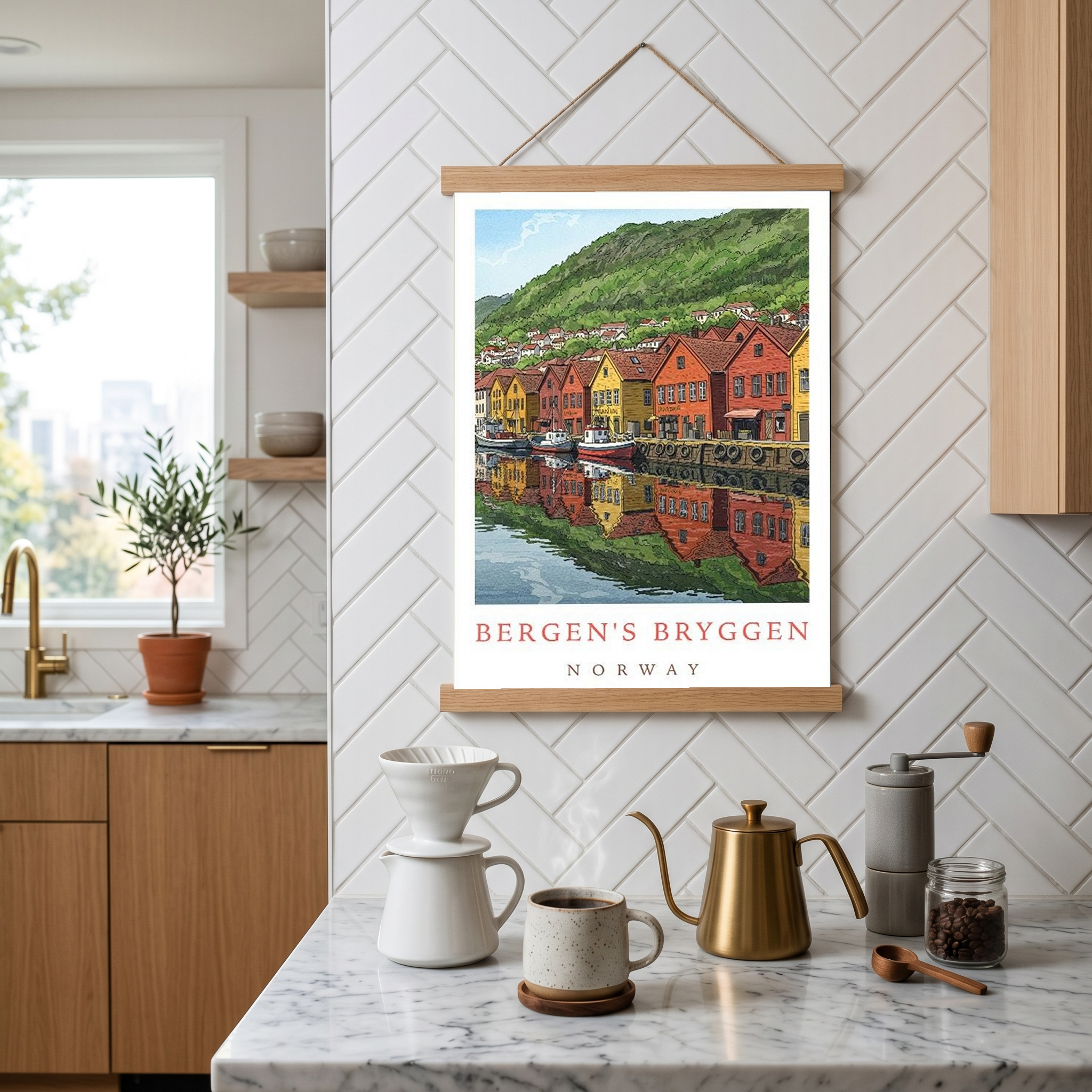Bergen Bryggen Norway — Hanseatic Harbor Wall Art Print