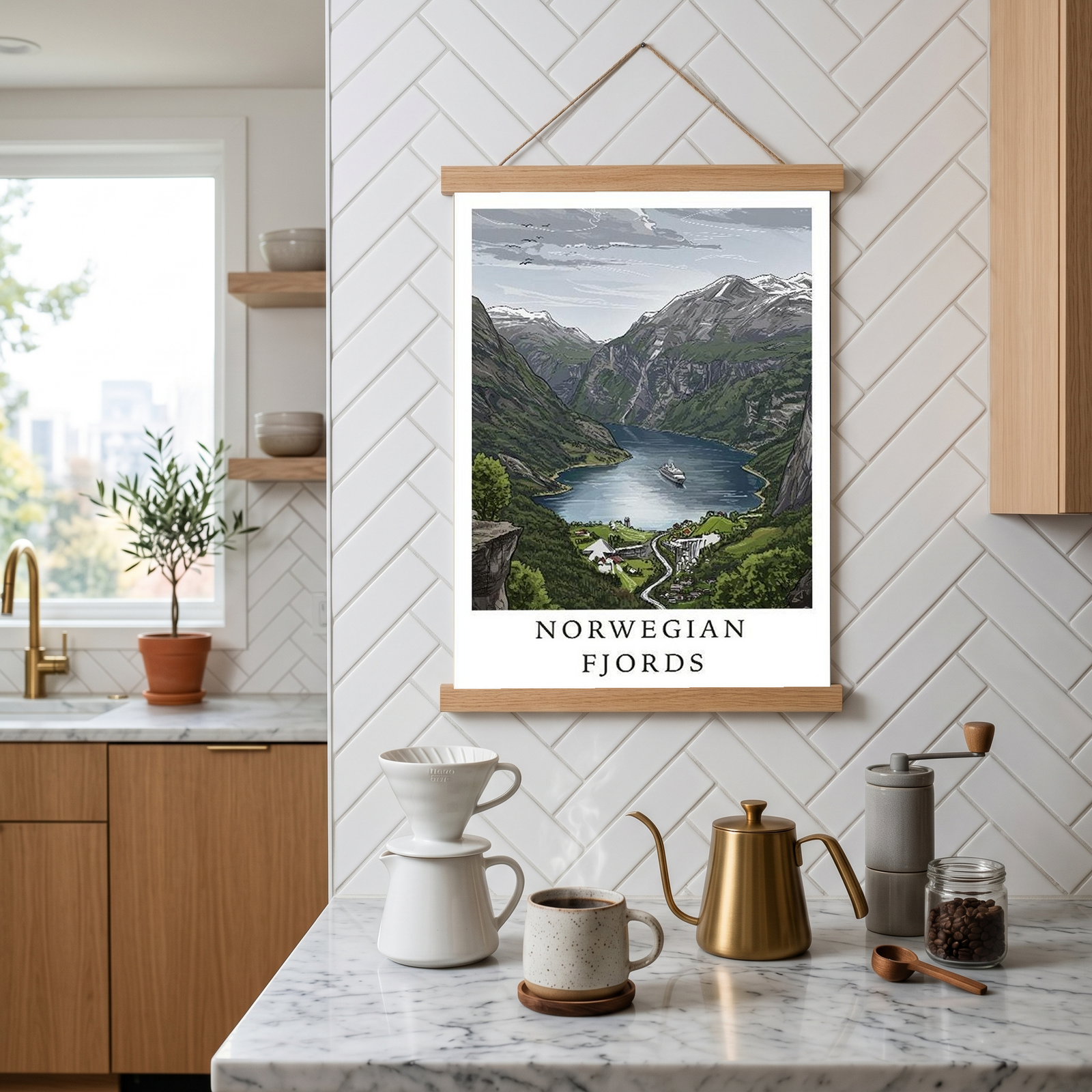 Norwegian Fjords — Geirangerfjord Scenic Travel Wall Art Print