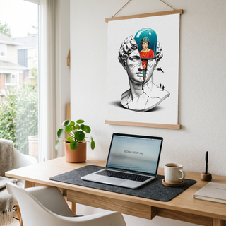 Aquarium Mind — Surreal David Bust Wall Art Print