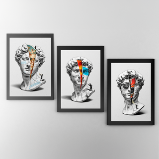 Precision & Sketch — Surreal David Bust Wall Art Print