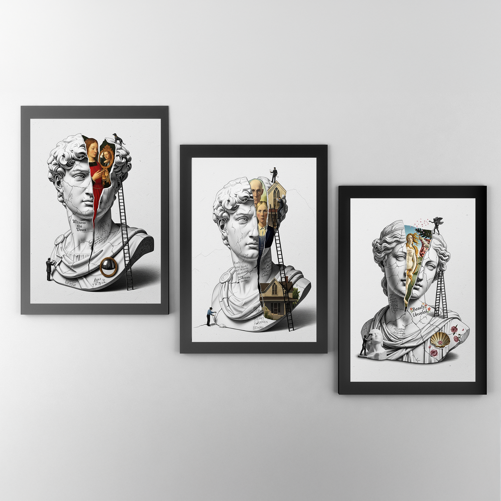 American Gothic Roots — Surreal David Bust Wall Art Print