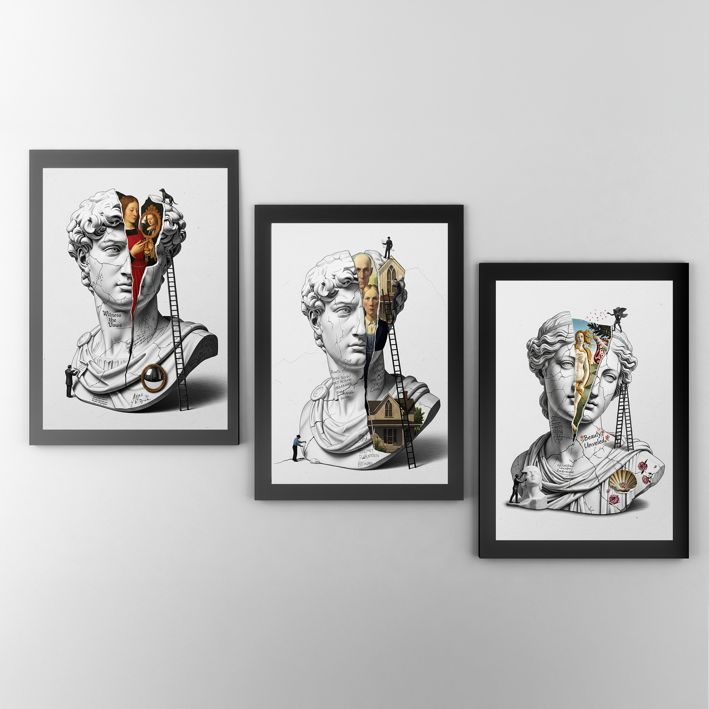 American Gothic Roots — Surreal David Bust Wall Art Print