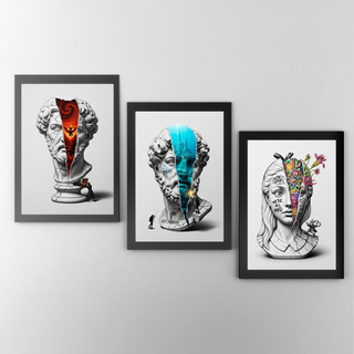 Lost Paradise Atlantis — Surreal Poseidon Bust Wall Art Print