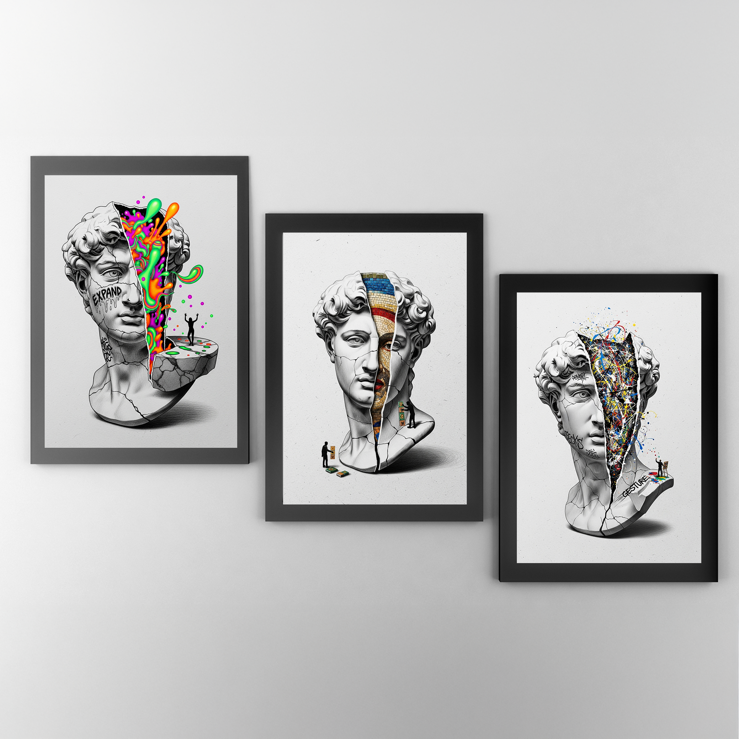 Mosaic — Surreal David Bust Wall Art Print
