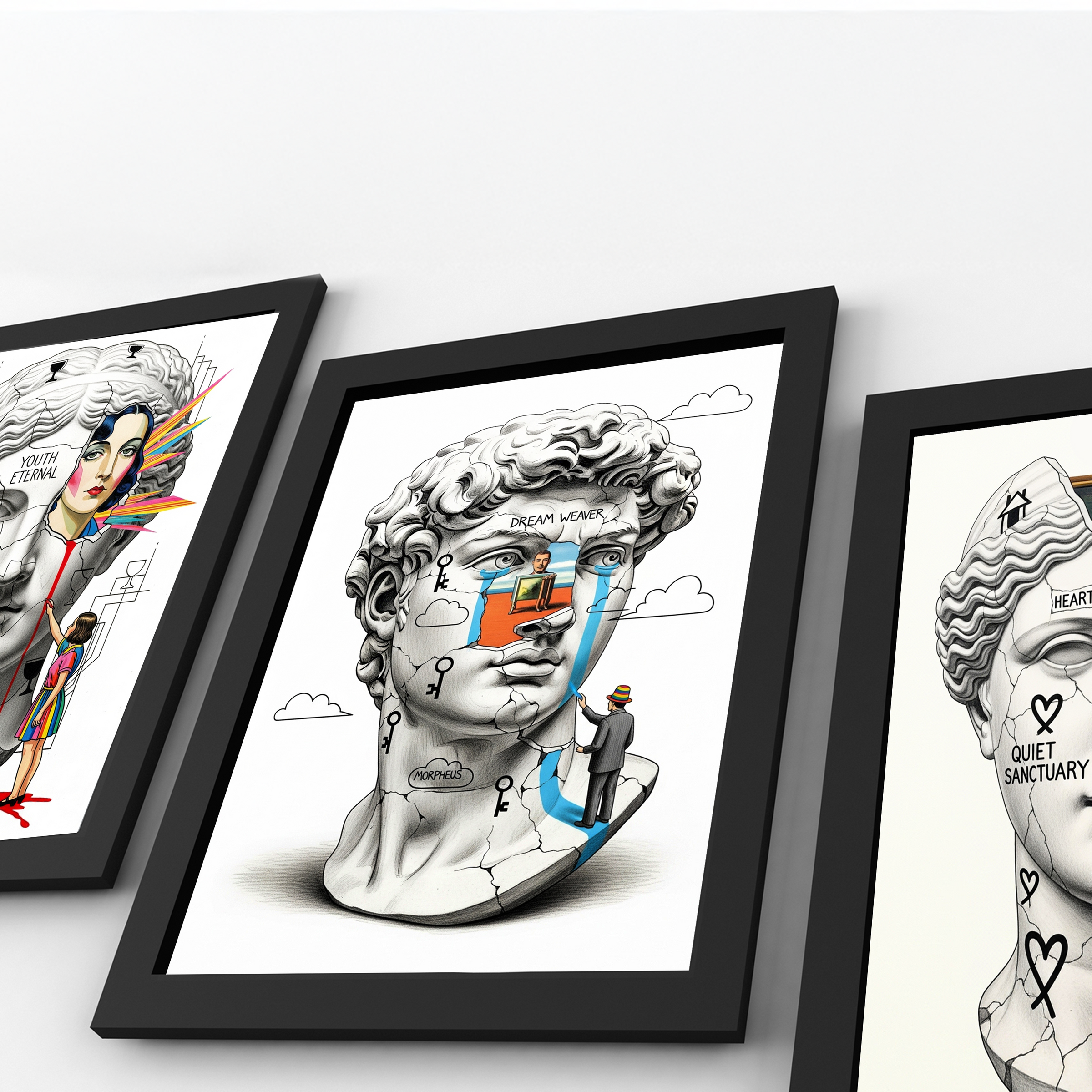 Dream Weaver Morpheus — Surreal David Bust Wall Art Print