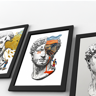 The Scream David — Surreal Renaissance Bust Wall Art Print