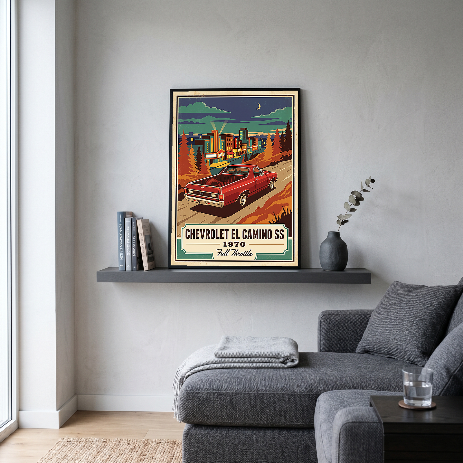 Chevrolet El Camino SS 1970 Poster — Vintage Muscle Truck Cinema Marquee Print