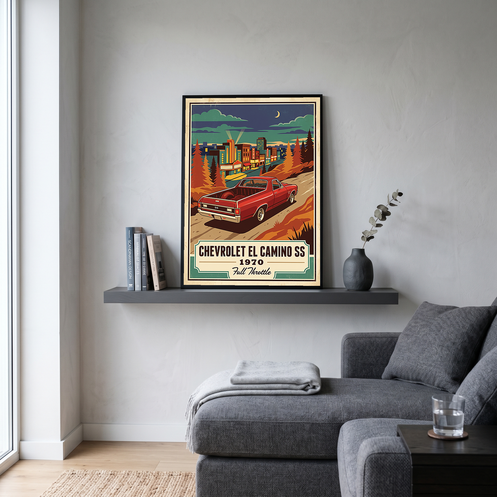 Chevrolet El Camino SS 1970 Poster — Vintage Muscle Truck Cinema Marquee Print