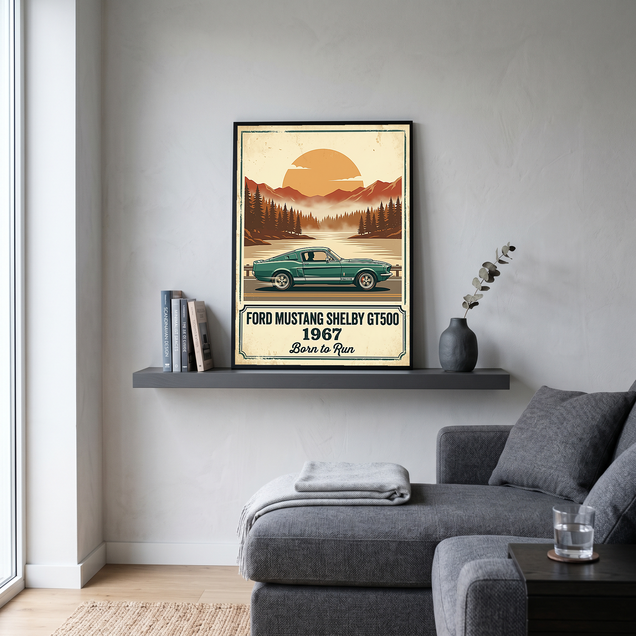 Ford Mustang Shelby GT500 1967 Forest Green Edition — Vintage Muscle Lake Print