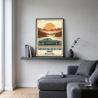 Ford Mustang Shelby GT500 1967 Forest Green Edition — Vintage Muscle Lake Print