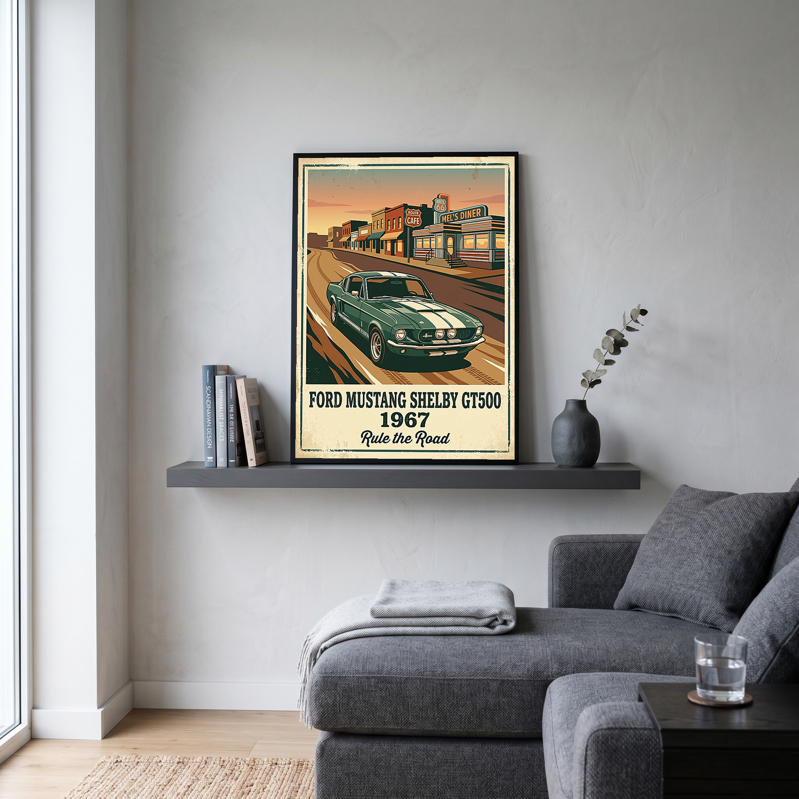 Ford Mustang Shelby GT500 1967 V3 Poster — Route 66 Vintage Diner Print