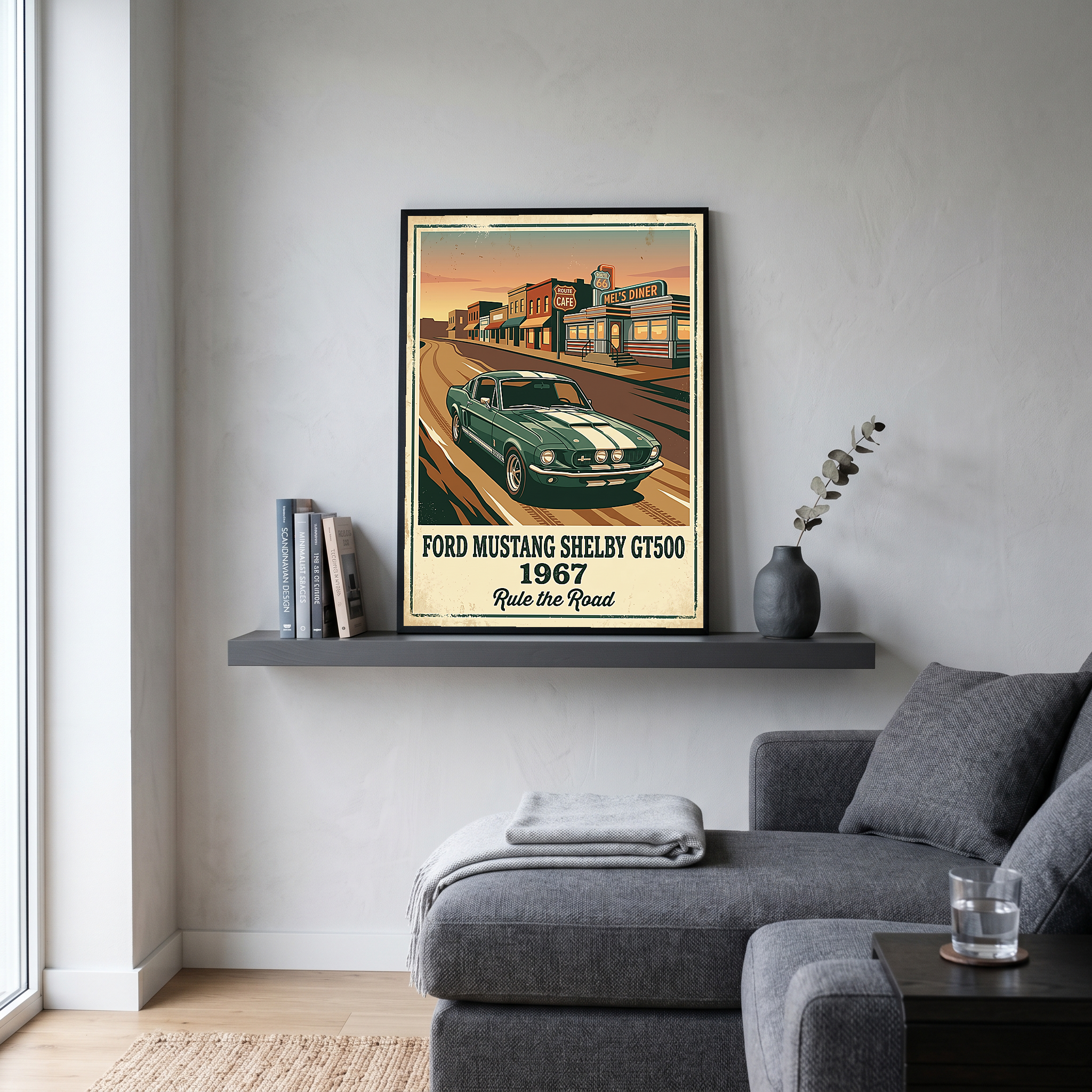 Ford Mustang Shelby GT500 1967 V3 Poster — Route 66 Vintage Diner Print