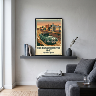Ford Mustang Shelby GT500 1967 V3 Poster — Route 66 Vintage Diner Print