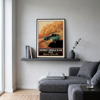 Chevrolet Chevelle SS 454 1970 V7 Dust Storm Poster — Vintage Muscle Car Action Print