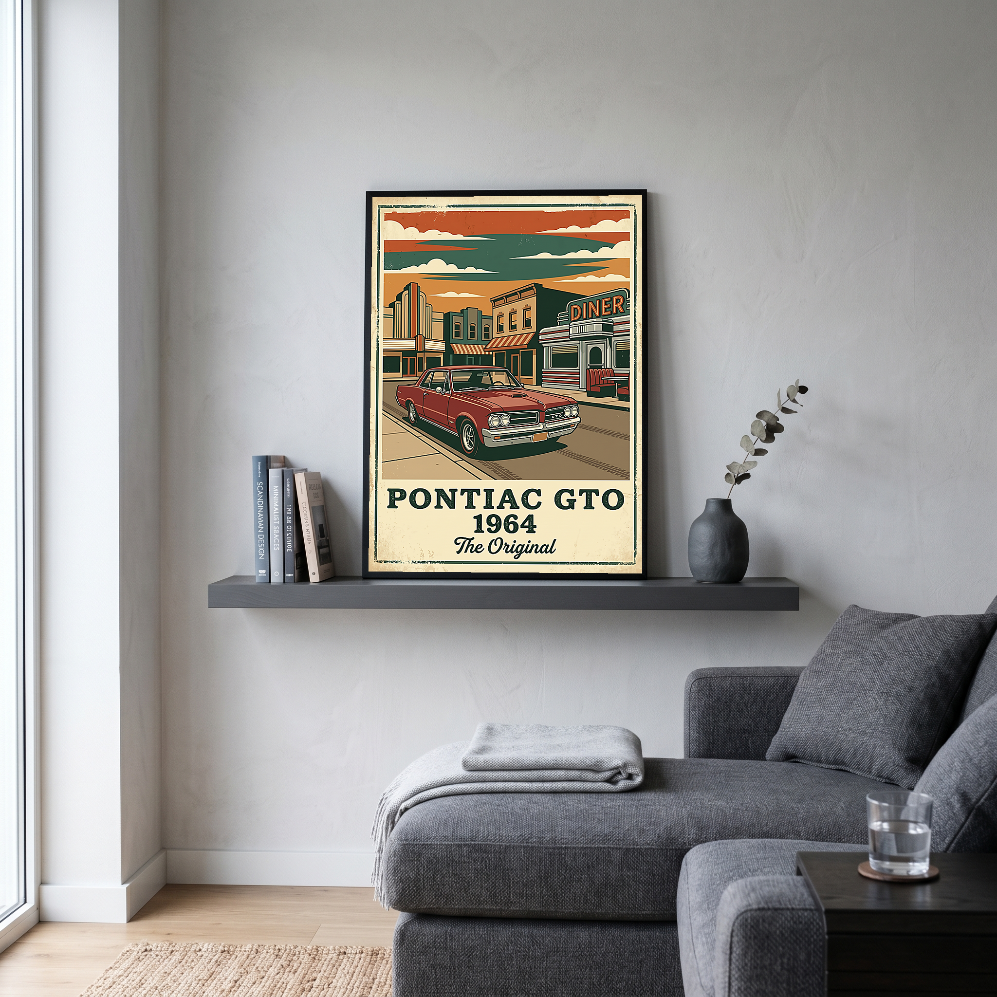 Pontiac GTO 1964 Poster — Vintage Muscle Car Diner Main Street Print