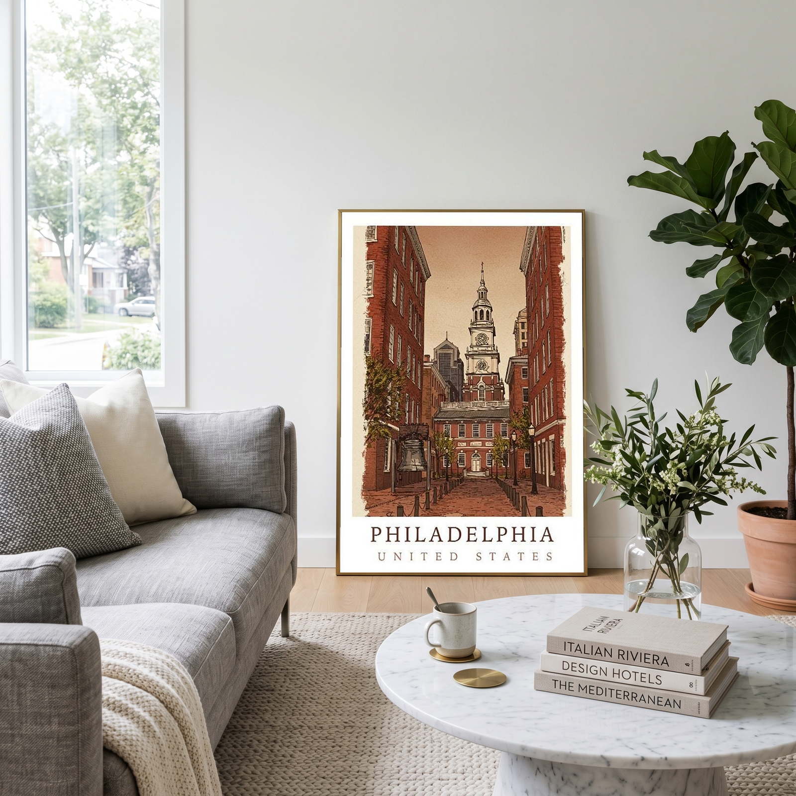 Philadelphia USA — Independence Hall Historic Wall Art Print