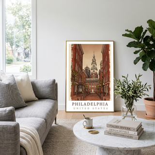 Philadelphia USA — Independence Hall Historic Wall Art Print
