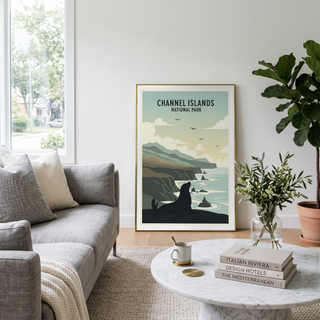 Channel Islands National Park Poster — Vintage California Sea Lion Coast Print