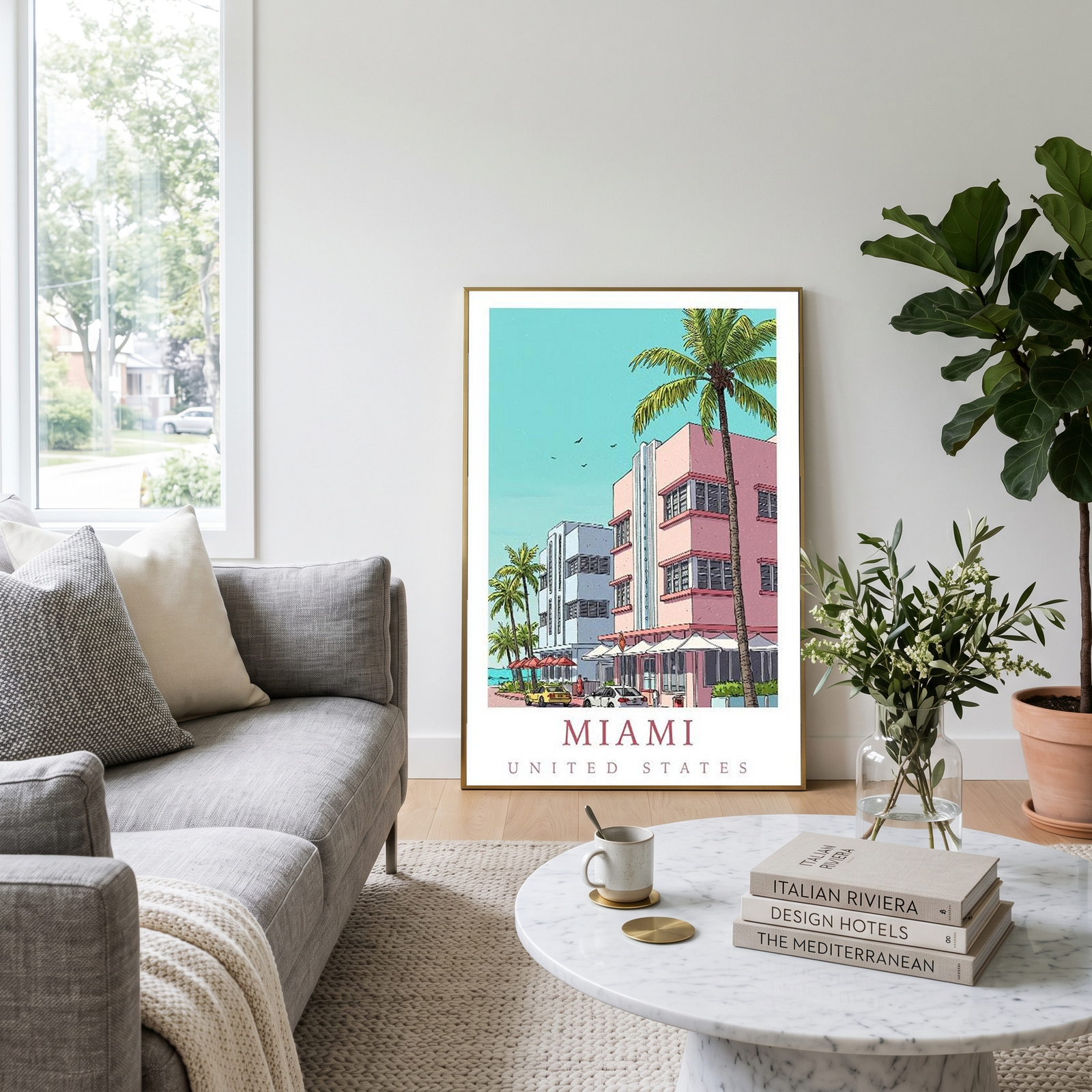 Miami Florida — Art Deco Ocean Drive Wall Art Print