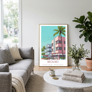 Miami Florida — Art Deco Ocean Drive Wall Art Print
