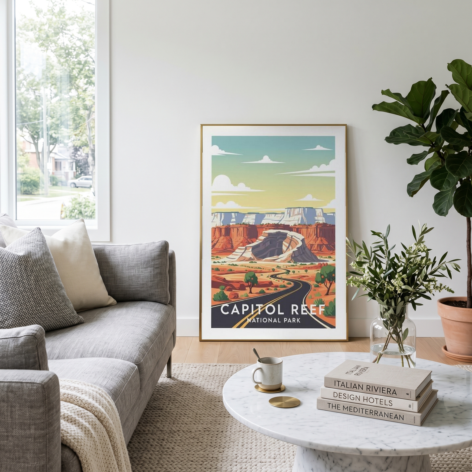 Capitol Reef National Park Poster — Vintage Utah Waterpocket Fold Print